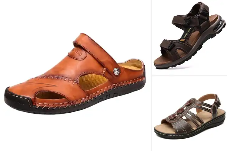 Detailed view of Best Breathable Leather Sandals
