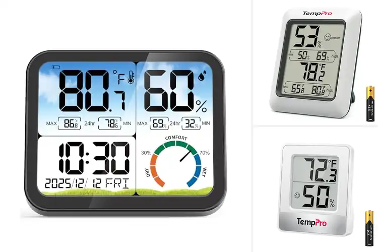 Detailed view of Best Humidity Display Thermometers