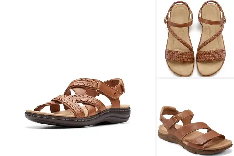 Detailed view of Best Leather Comfort Sandals